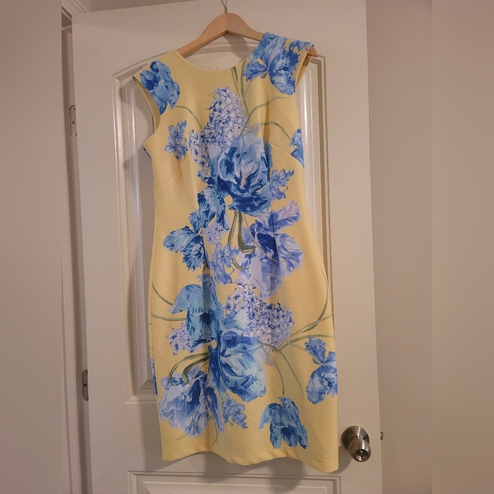 Blue,yellow floral dress